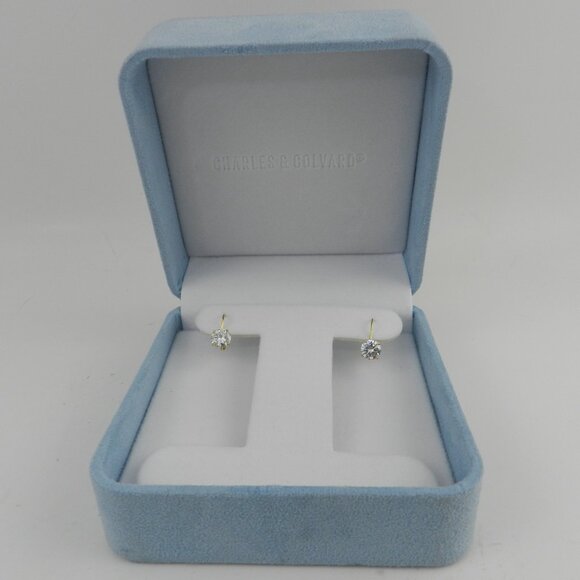 Charles & Colvard Moissanite Earrings (2 ct. t.w. Diamond  ) 14K Yellow Gold - Picture 5 of 5